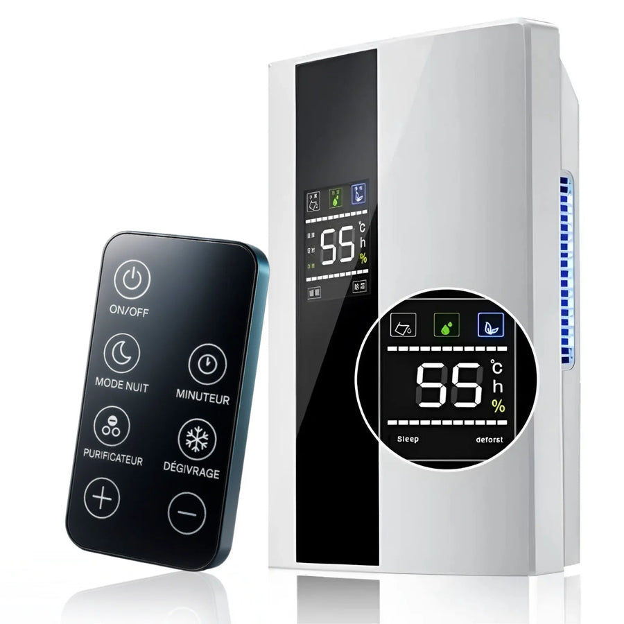 Déshumidificateur Intelligent 2-en-1 Purificateur HEPA - Silencieux & Programmable