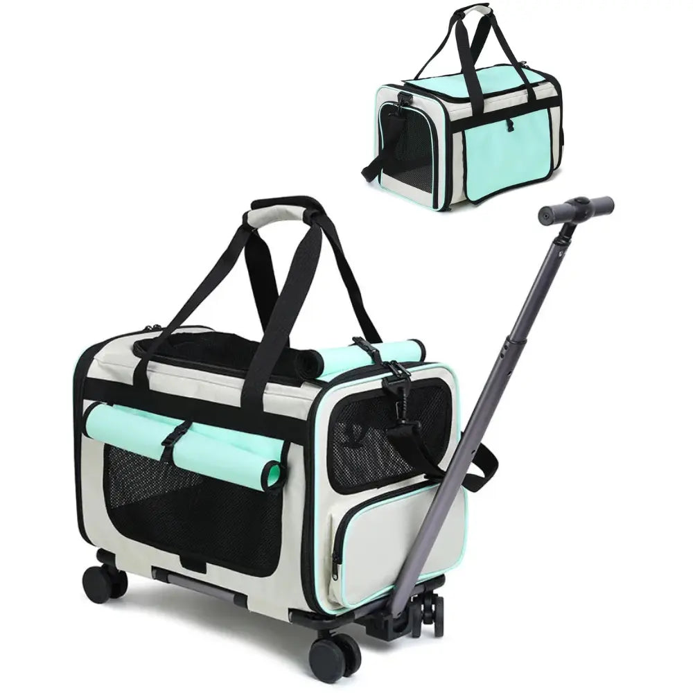 Sac de Transport pour Chat et Chien | Trolley à Roulettes Convertible
