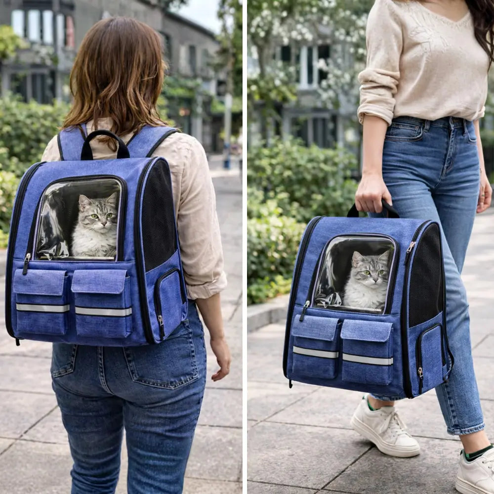 Sac de Transport pour Chat et Chien | Sac à Dos + Roulettes | Premium, Ventilé, Compatible Cabine Avion