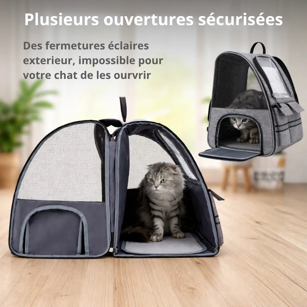 Sac de Transport pour Chat et Chien | Sac à Dos + Roulettes | Premium, Ventilé, Compatible Cabine Avion
