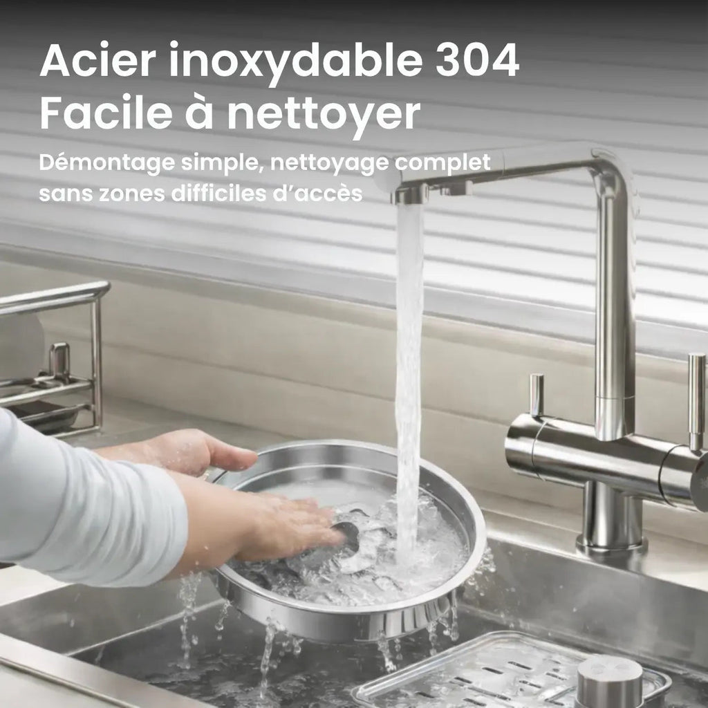 Fontaine à Eau pour Chat et Chien — Acier Inoxydable 304, Grande Capacité 2.2L, Silencieuse, Indicateur LED