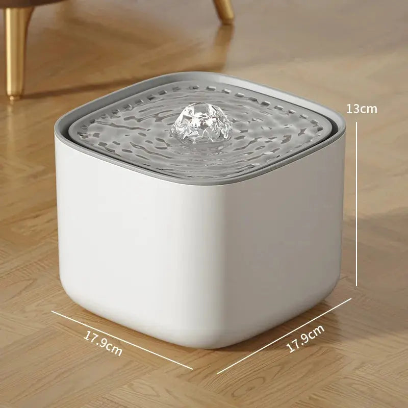 Fontaine à Eau pour Chat Stable – Format Cube, 3L, Silencieuse, Anti-Renversement