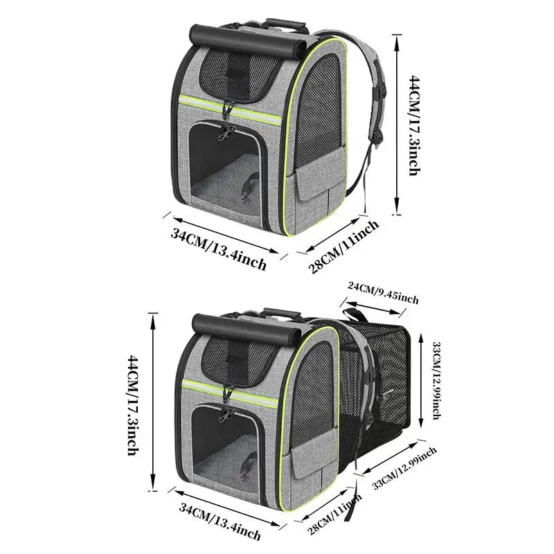 Sac de Transport pour Chat et Chien | Sac à Dos Extensible, Respirant et Sécurisé