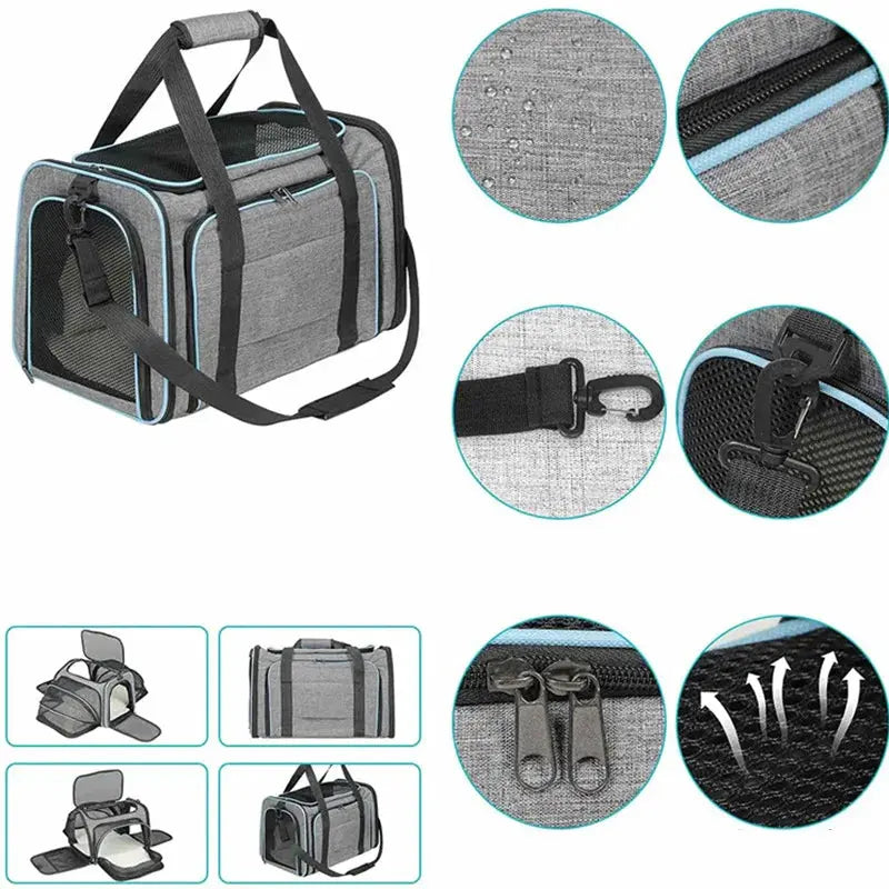 Sac de Transport pour Chat et Chien | Extensible, Respirant et Imperméable