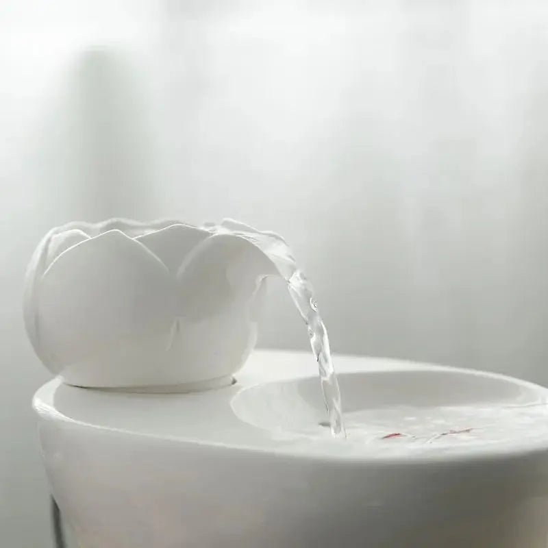 Fontaine à Eau pour Chat en Céramique – Design Coloré, Écoulement Doux, Hygiénique & Stable