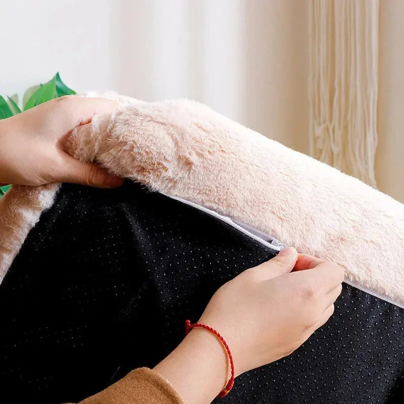 Canapé pour chat en peluche – couchage confortable avec dossier et oreiller