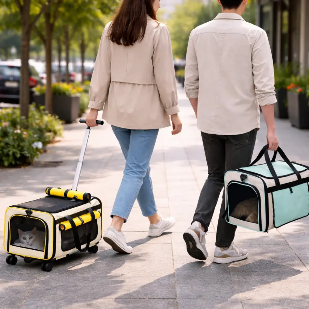 Sac de Transport pour Chat et Chien | Trolley à Roulettes Convertible