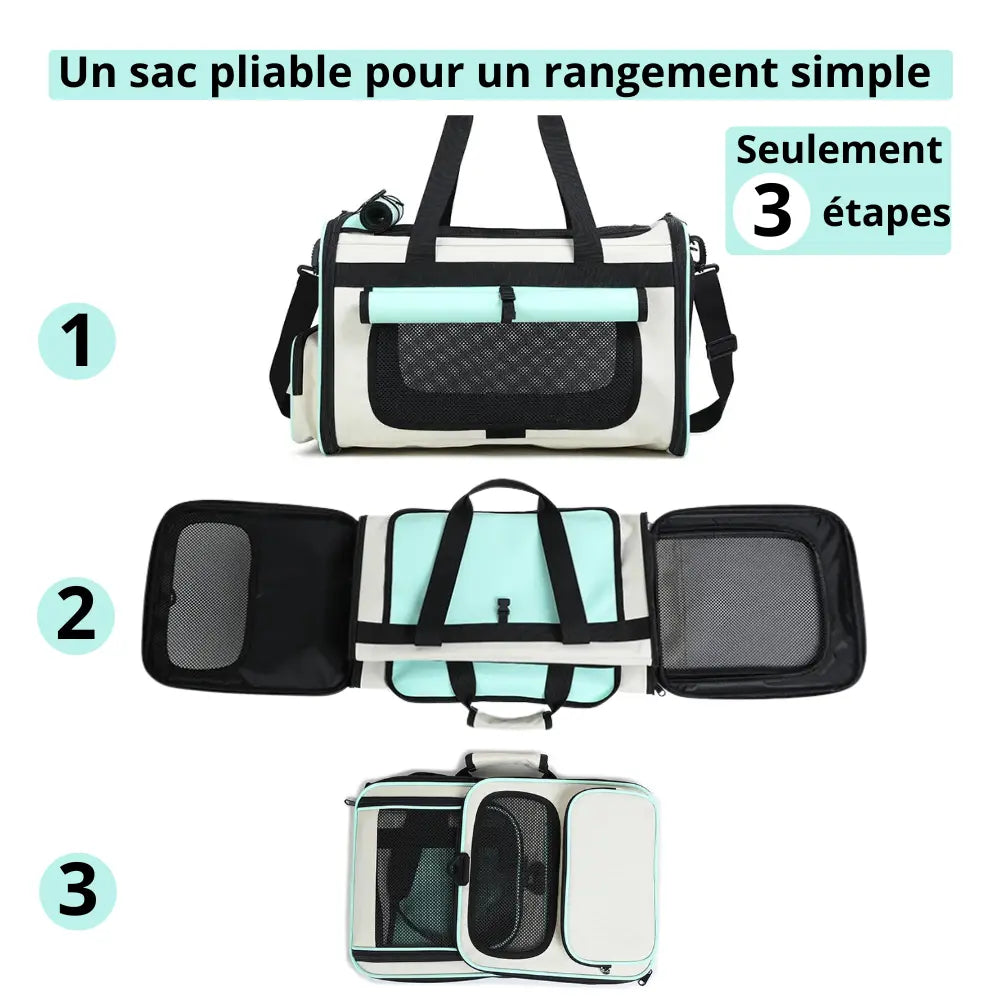 Sac de Transport pour Chat et Chien | Trolley à Roulettes Convertible