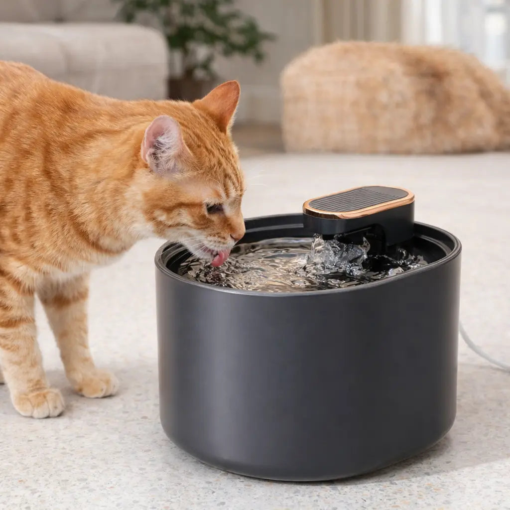 Fontaine à Eau pour Chat Silencieuse – LED Nuit, 3L, Double Écoulement, Hydratation Optimale