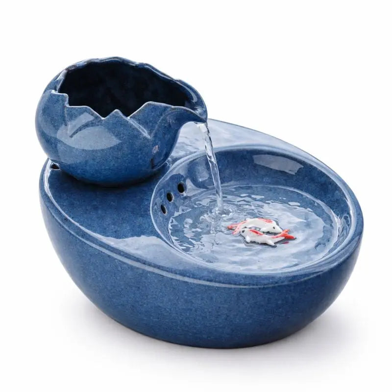 Fontaine à Eau pour Chat en Céramique – Design Coloré, Écoulement Doux, Hygiénique & Stable