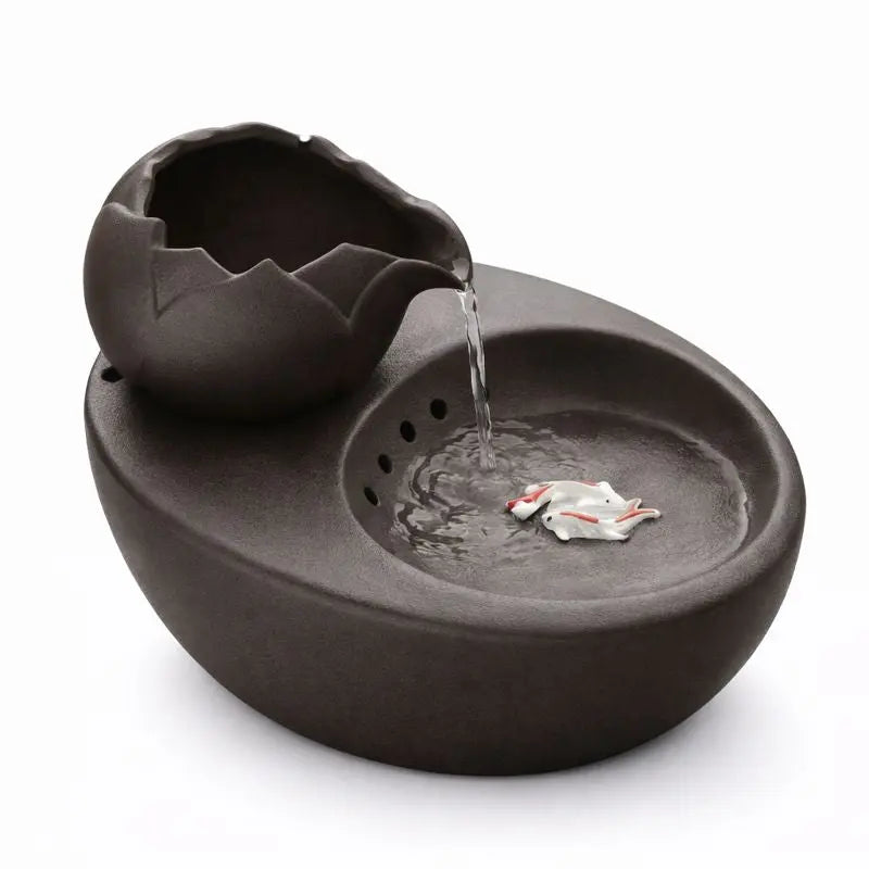 Fontaine à Eau pour Chat en Céramique – Design Coloré, Écoulement Doux, Hygiénique & Stable