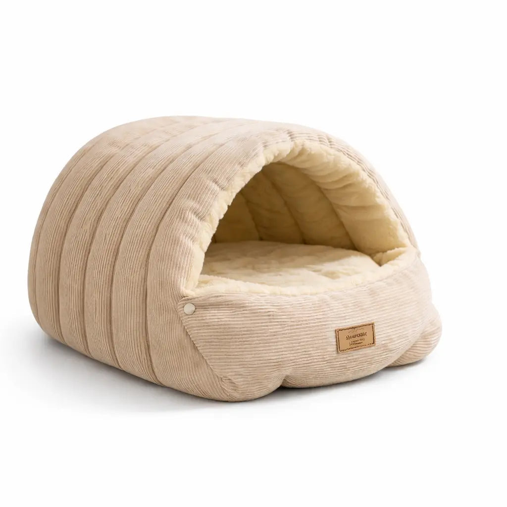 Lit grotte pour chat en peluche – maison intérieure confortable et détachable