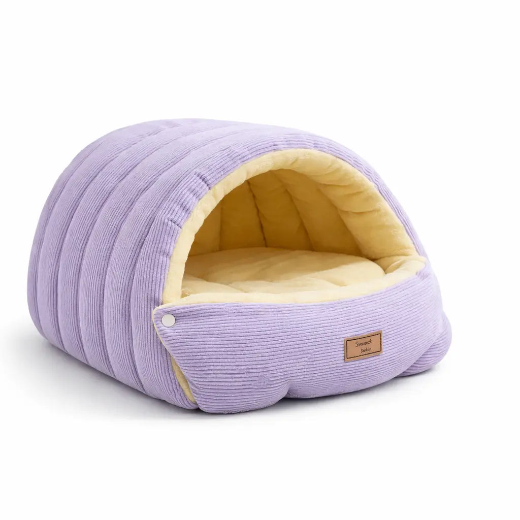 Lit grotte pour chat en peluche – maison intérieure confortable et détachable