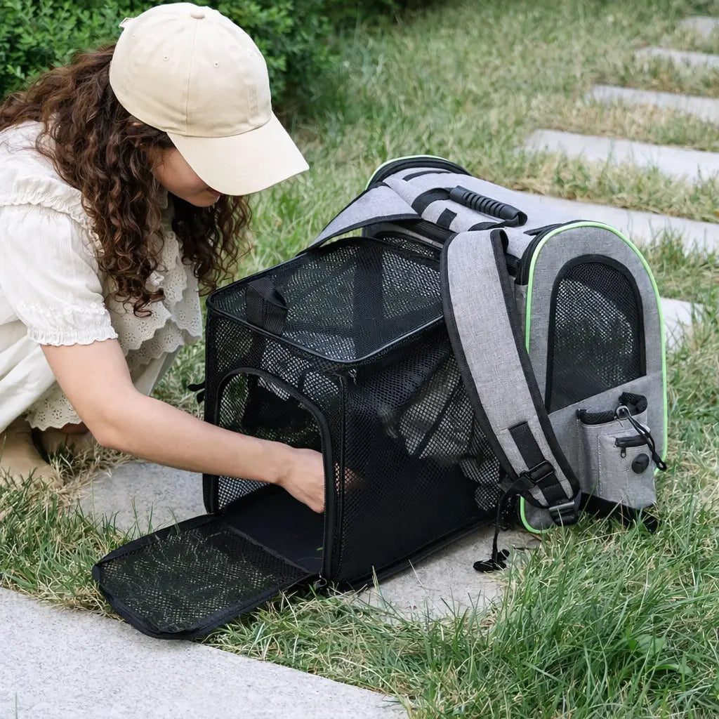 Sac de Transport pour Chat et Chien | Sac à Dos Extensible, Respirant et Sécurisé