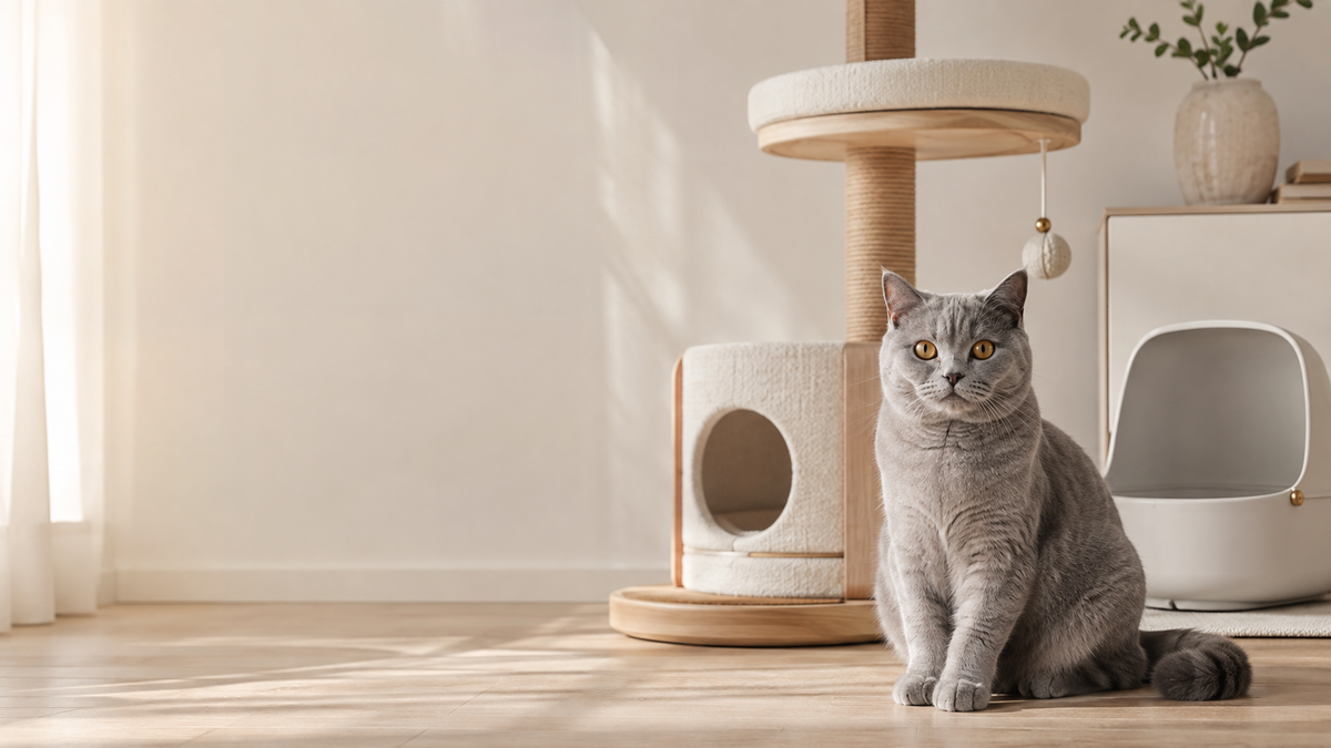Chat installé confortablement à la maison