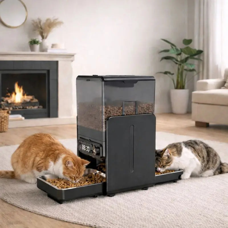 Distributeur automatique de croquettes double – programmation manuelle | Moustache & Cie