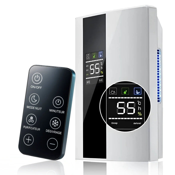 Déshumidificateur Intelligent 2-en-1 Purificateur HEPA - Silencieux & Programmable