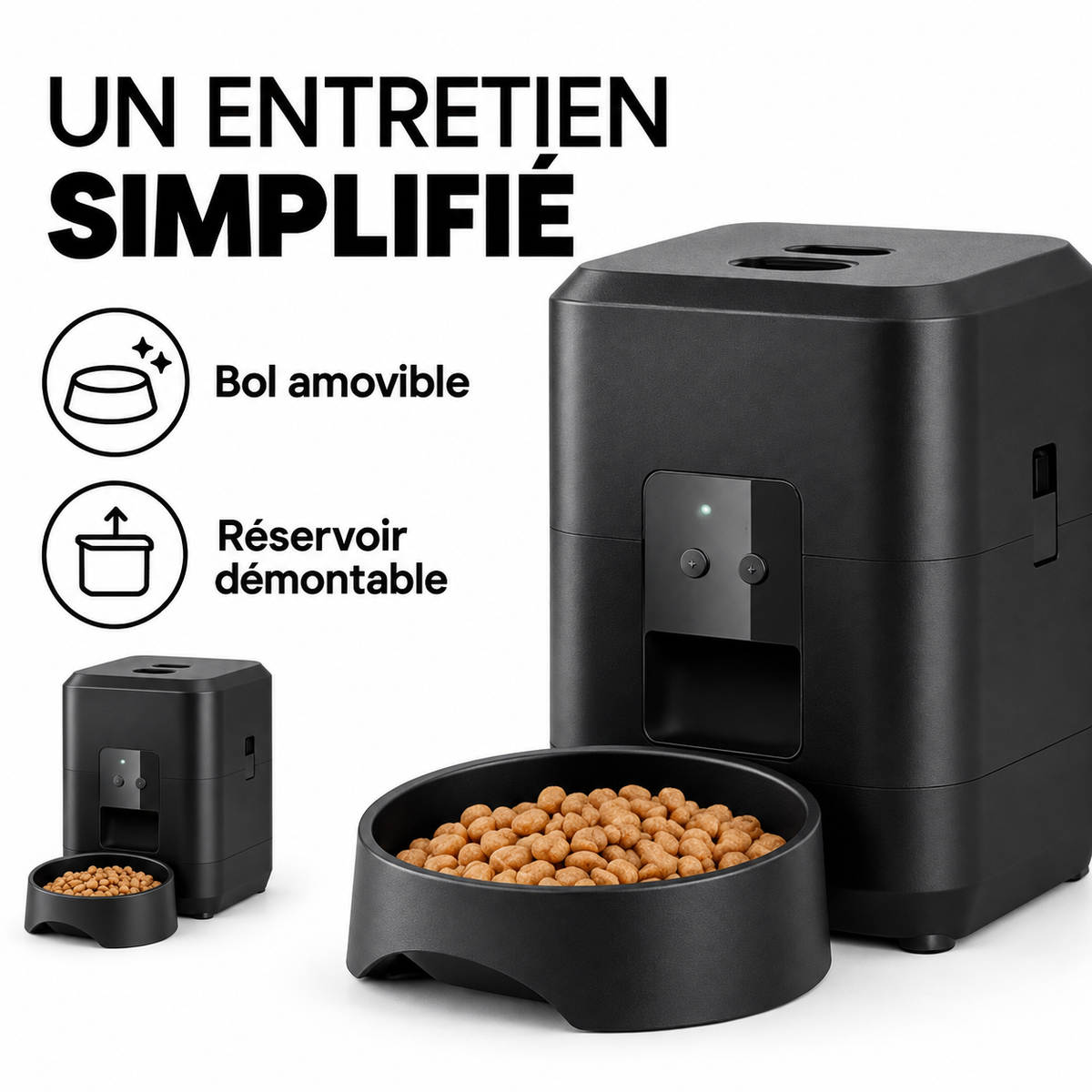 Distributeur de croquettes connecté 2 L — un entretien simplifié