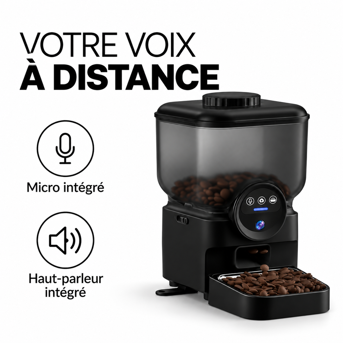Distributeur de croquettes connecté 6,5 L avec caméra — présentation et détails 3