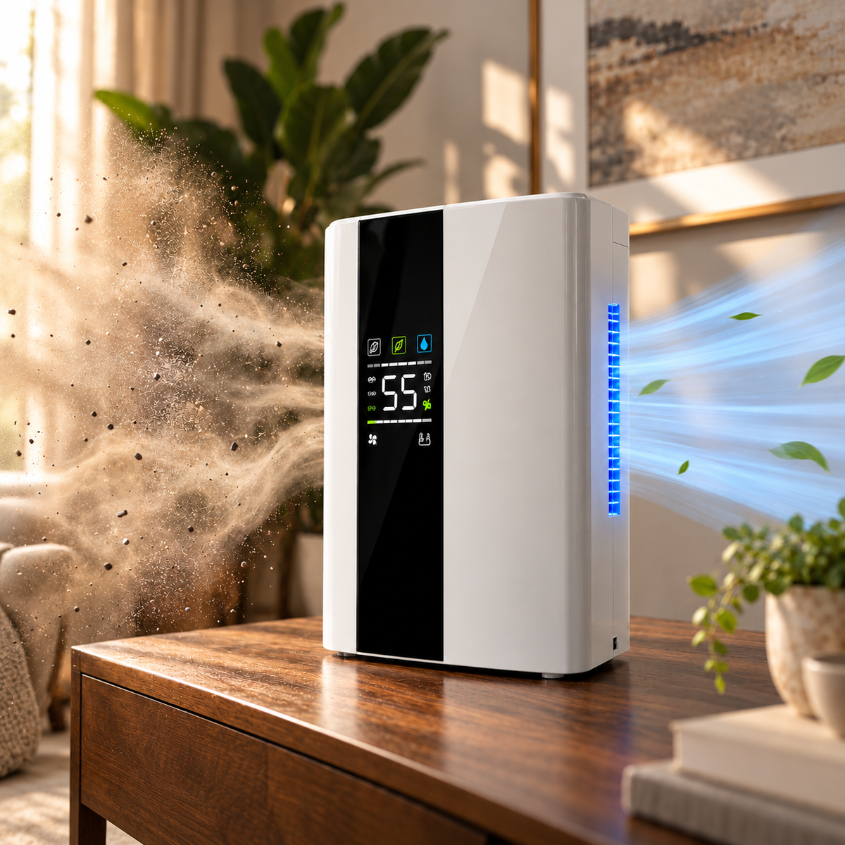 Déshumidificateur Intelligent 2-en-1 Purificateur HEPA - Silencieux & Programmable