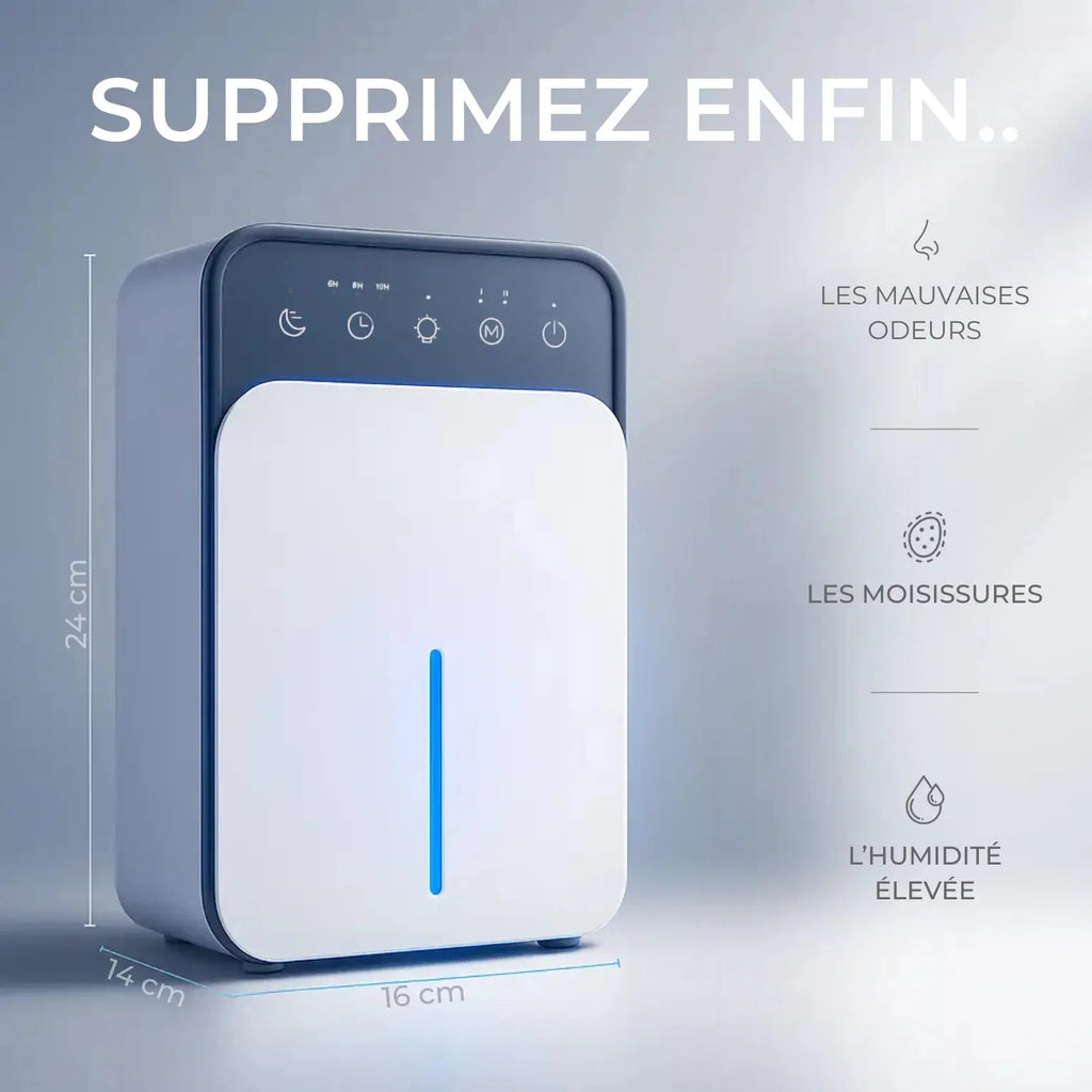 Déshumidificateur Intelligent 1,5 L – Silencieux & Programmable